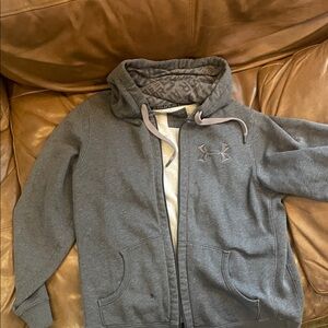 Under Armour Charcoal Full-Zip Hoodie with Embroidered Logo
